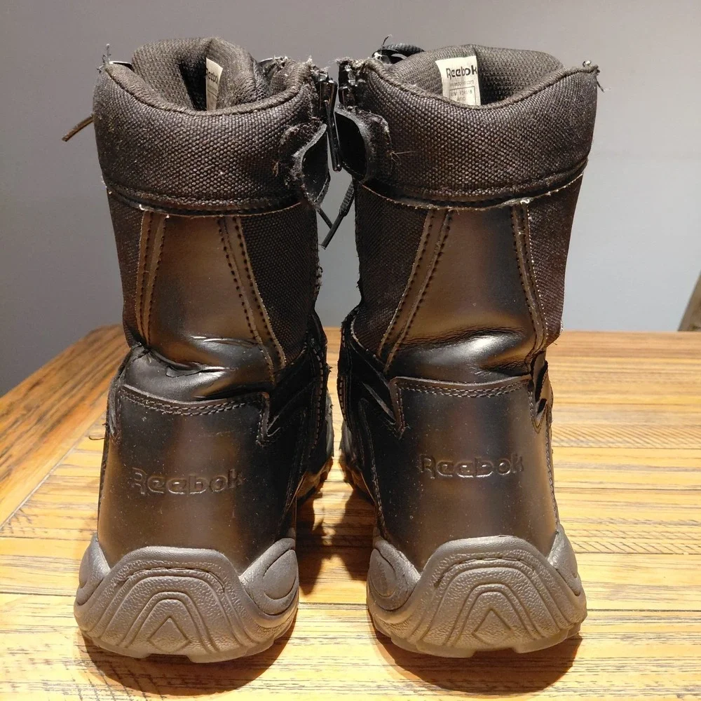 Reebok Rapid Response Boots Size 11 Black Side Zip Composite Toe Tactical RB8874